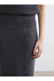 Anthracite elastic waist Corded Fabric knit skirt - 3