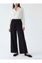 Wide Leg Women's Trousers with Elastic Waist (S6) - 3