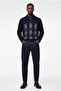 Regular Fit Long Sleeve Diamond Pattern V-Neck Polo Knitwear Sweater