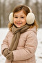 Plush Foldable Beige Children's Furry Headphones Extra Protection Against Cold Klk01 - 4