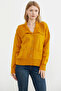 Wide Collar Pocket Knitwear Cardigan - Apricot - 3