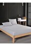 Double Striped Satin Duvet Cover Set Gray - 3