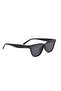 Unisex Black Cat Eye Wavy Handle Black Uv 400 Glass Sunglasses - 6