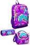 Kids Pink Purple Volleyball Patterned 3-Piece School Bag Set Set0123761