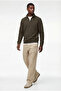 Long Sleeve Ribbed Basic Half Zip Sweatshirt - 2