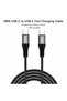 كابل USB-C إلى USB-C للشحن السريع بقدرة 60 واط، مصنوع من النايلون المضفر، رأس من سبائك الألومنيوم، طوله 1.2 متر - أسود