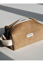 Handmade Caramel Brown Velvet Makeup Bag Orven Collection Wood - 4