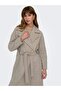 Beige Women's Coat with Belt Detail15292812 - 8