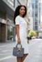 Women's Gray Waterproof Buzzy Fabric Shoulder & Hand Bag – Zippered, External Pocket, Long Strap (21X24X13 cm)