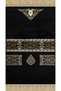 Luxurious Velvet Textured Thick Prayer Rug 1950Gr Heavy Woven & Cotton Base Black Gold Dowry Mat Non-Knurling Carpet Prayer Rug - 2