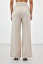 Wide Leg Linen Trousers - Stone - 8