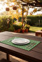 Green Floral Petibor Form Stain-Resistant Fabric Placemat Set for 6 People - 4