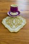 Mihrimah 6-Piece Special Embroidered Linen Coffee Serving Napkin-Gold - 2