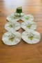 Papatya Bouquet 6-Piece Special Embroidered Linen Coffee Presentation Napkin, Cocktail Napkin, Party Napkin-Green - 6