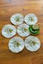 Papatya Bouquet 6-Piece Special Embroidered Linen Coffee Presentation Napkin, Cocktail Napkin, Party Napkin-Green - 2