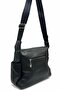 Black Women's Washed Leather Cross Shoulder Bag with Plenty of Eyelets - 2