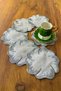 Sarmaşık 6-Piece Special Embroidered Linen Coffee Serving Napkin, Cocktail Napkin, Party Napkin-Silver