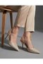 Women's Leather Bead Detailed Pointed Toe Evening Dress Heeled Shoes 8cm Byndlst01 - 6