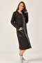 Women's Black Patent Leather Detailed Women's Long Cap Dm412 - 2