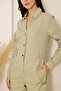Women's Green Pocket Gabardine Jumpsuit Dm4004 - 4