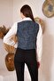 Women's Blue Tweed Embellished Long Sleeve Shirt Dm9001 - 5
