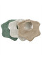 3-Pack 100% Organic Cotton 8-Layer Multi Muslin Floral Baby Drool Bib, Collar White, Green