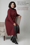 Women's Knitwear Seasonal Spring Glittery Hijab Cap Large Size Long Mercerized Mother Burgundy Cardigan - 6