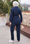 Navy Blue Stone Jacket Trousers Suit - 5