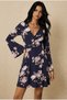 Women's Skirt Pleated Spanish Sleeve Stone Printed Avenlop Mini Dress