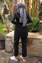 Black Jewelled Pearled Tasseled Jeans Set - 4