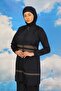 Women's Full Hijab Swimsuit Navy Blue 31061 - 3