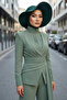 Ninja Bone Turban with Detachable Bow on the Back, S-5, Green