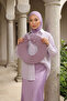 Ninja Bone Turban with Detachable Bow on the Back, S-5, Lilac - 2