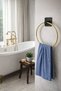 Adhesive Gold Round Towel Holder Bathroom Kitchen Towel Rack - 3