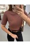Premium Series Crew Neck Cotton Copper Brown Basic Tshirt - 5