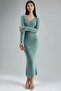 My Fashion V-Neck Textured Long Knit Dress