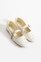 Tweed Fabric Mary Jane Ballet Flats Stylish Buckle Anatomical Sole Daily Office Shoes Women's Ballet Flats - 2