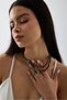 Anchor – Lal Garnet & Hematite Steel Necklace