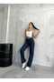Camelia 90's Power Lycra Colorfast Dark Blue Super High Waist Loose Jeans Palazzo Trousers - 5