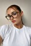 Lunè Leopard Cat Eye Blue Light Protection Blue Block Glasses with Metal Accessories (Medium - Large Size)