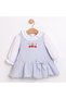 Rabit Embroidered Baby Girl Shirt and Gilet Set