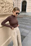 Finger Detailed Long Sleeve Flexible Women's Bodysuit - 4
