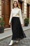 Flock Printed Skirt K214 Black
