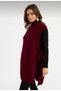Women's Burgundy Half Fisherman Side Tie Knitwear Sweater Be359