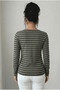 Women's Striped Crew Neck Long Sleeve Basic T-Shirt-Blouse, Relaxed Fit - 6