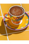 Exotic Wild New Bone China 4 Piece 2 Person Coffee Cup Set Yellow - 2