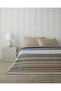 Smooth Stripes Cotton Acrylic Double Blanket 200X220 cm Beige