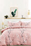 Reversible Single Duvet Cover Set with Elastic Bed Sheet Alaçatı Powder Pink