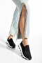 Comfystride Women's Black Rhinestone Knit Socks Sneakers - 3