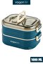 1000 ml Two Layers Three Compartments Stainless Steel Bento Lunch Box New Generation Lunch Box - Sauce Bowl Included